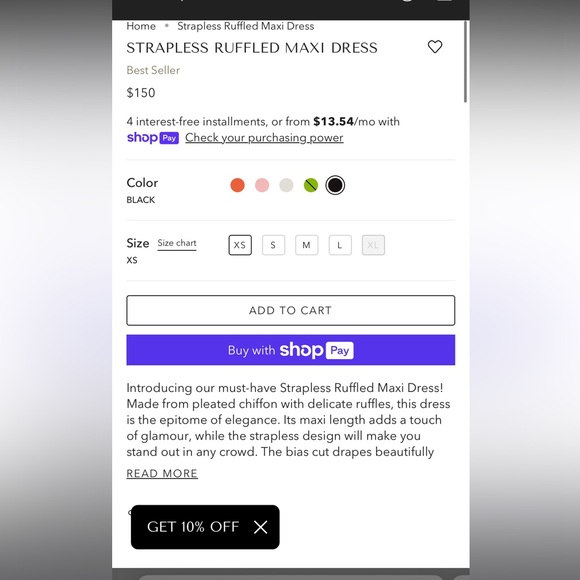 endless rose STRAPLESS RUFFLED MAXI DRESS - Picture 5 of 6